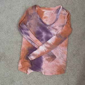 Orange, pink, purple tie-dye shirt